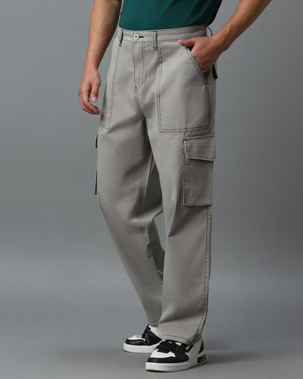 Men's Grey Oversized Cargo Pants